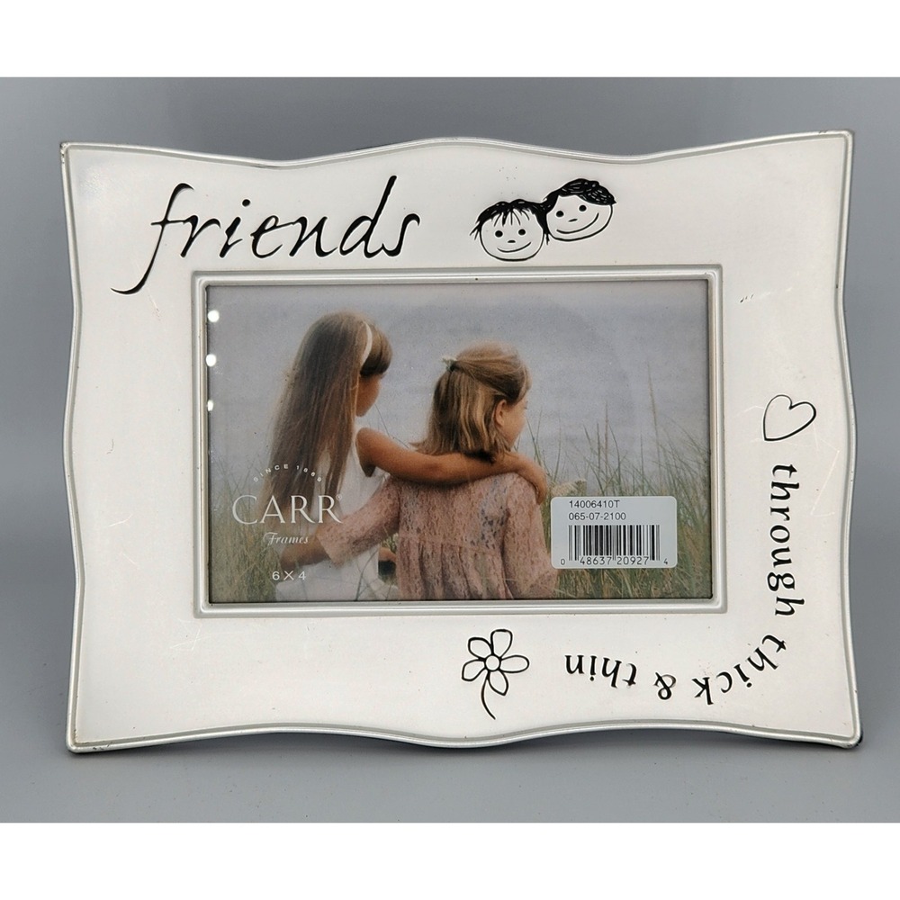 Vintage Carr's Friends theme‎ 4x6  Silver Pewtered Photo Picture Frame 1990s
